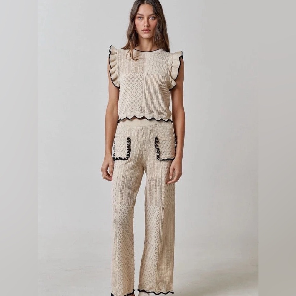 Crochet top and pants set, brand new